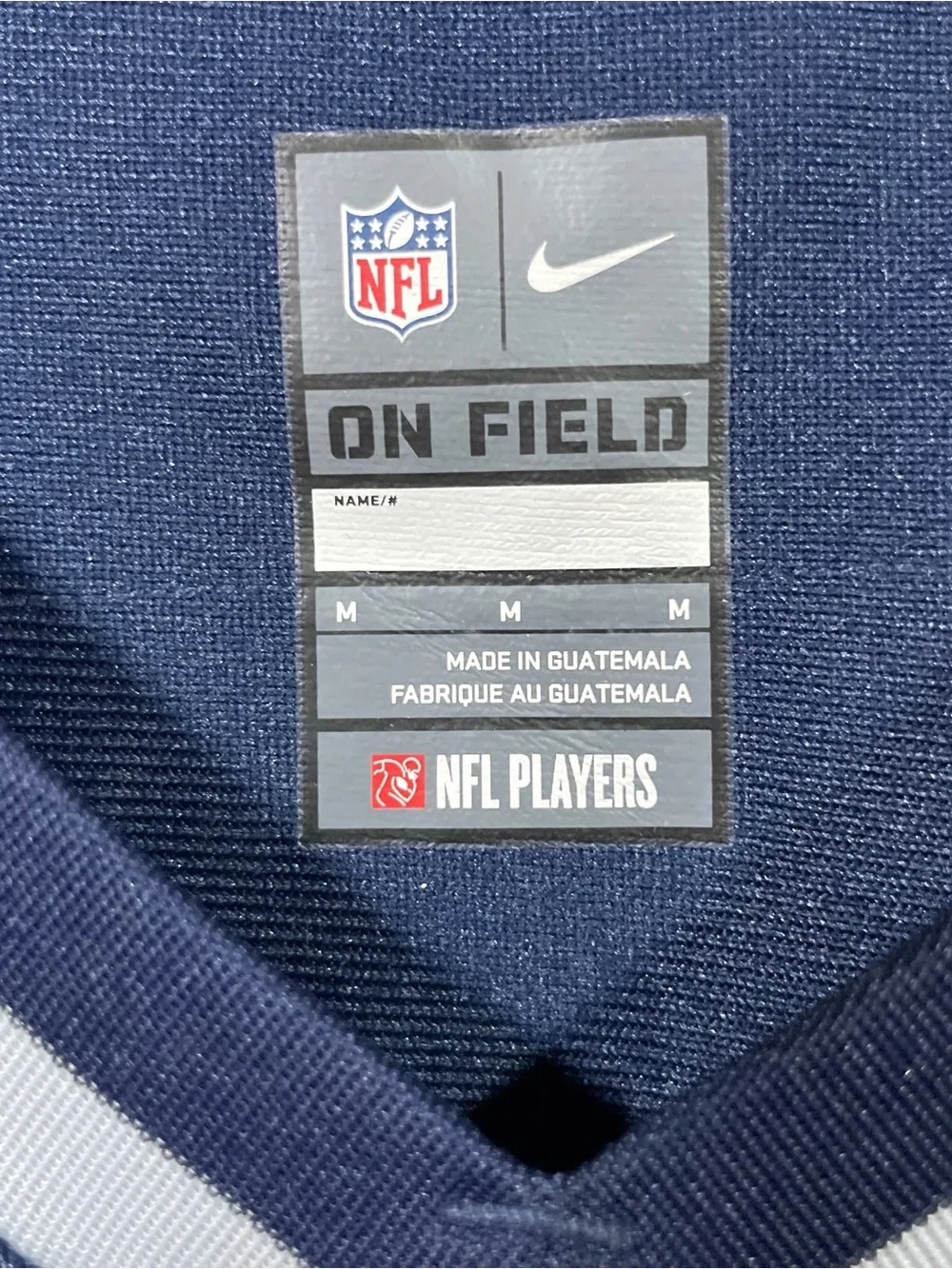 Nike Kids Navy Patriots tom Brady 12  Blue NFL On Field Jersey Tag Detail